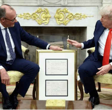 A Golden Gesture: German Chancellor Gifts Trump His Grandfather’s Birth Certificate in Oval Office Meeting
