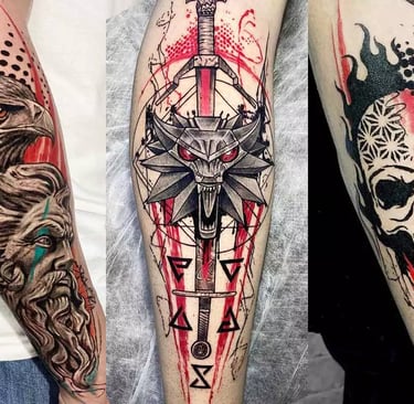 a man with a tattoo on his arm and a tattoo on his arm