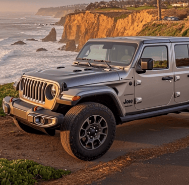 Jeep at San Diego coast