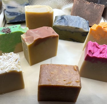 a variety of soap bars with soap bars