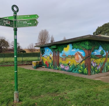 West Beck Bowls Clubhouse Mural in Alexandra Recreation Ground