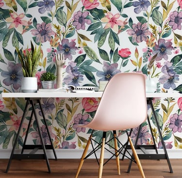 Empapelado vinilo floral