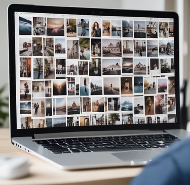 A close-up of a laptop screen showing a referral link page with colorful buttons.