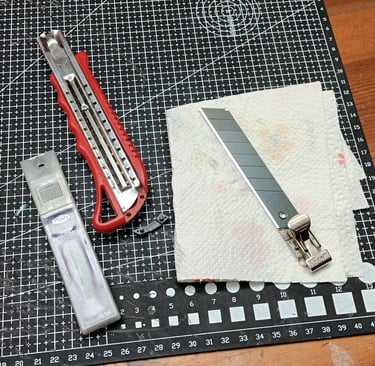 using sharp blades for cutting EVA foam