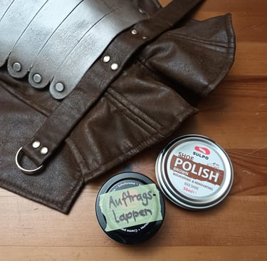 faux leather with shoe polish