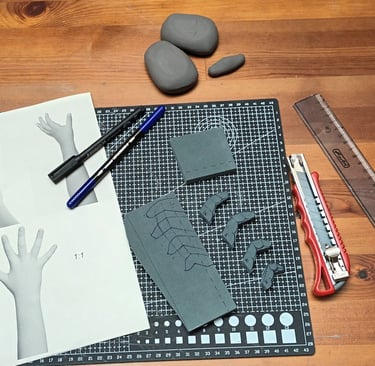 making doll hands out of EVA foam and foam clay