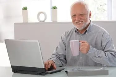 Hide the Pain Harold Meme with less pixels than normal