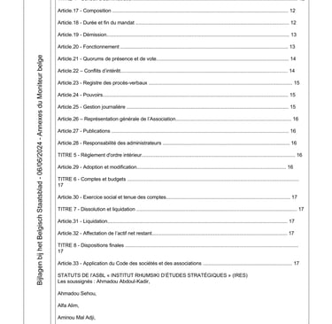 Statuts de l'Institut Rhumsiki des Etudes Stratégiques (IRES)