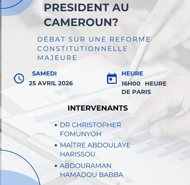 Webinaire de l'IRES : « Faut-il un Vice-Président au Cameroun ? »
