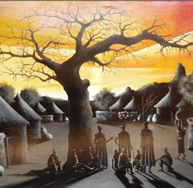IRES Nuit africaine au pied d'un Baobab au centre du village.
