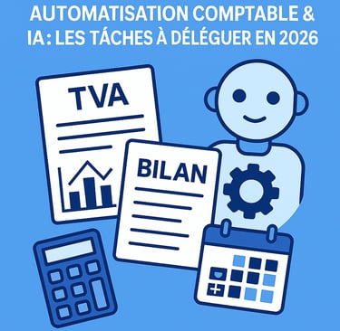 Illustration de l’automatisation comptable par l’intelligence artificielle en 2026 avec gestion de l