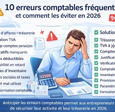 Erreurs comptables fréquentes chez les entrepreneurs en 2026 et solutions pour les éviter