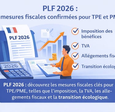PLF 2026 présentant les principales mesures fiscales pour les TPE et PME : imposition des bénéfices,