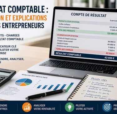 Analyse du résultat comptable d’une entreprise avec compte de résultat et indicateurs financiers