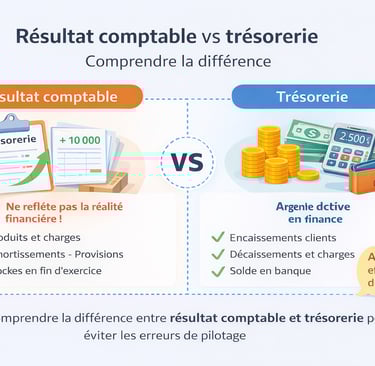 Différence entre résultat comptable et trésorerie pour une entreprise