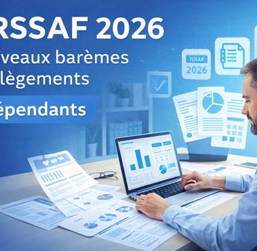 Image illustrant les nouveaux barèmes URSSAF 2026 et les mesures d’allègement des cotisations social