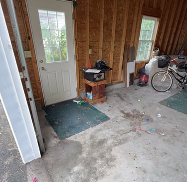 Garage cleared of debris after junk removal