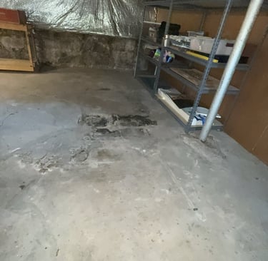 Basement cleared after junk removal and cleanout