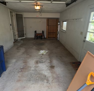 Garage cleared after full service junk removal cleanout