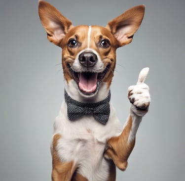 a dog wearing a bow tie and a bow tie