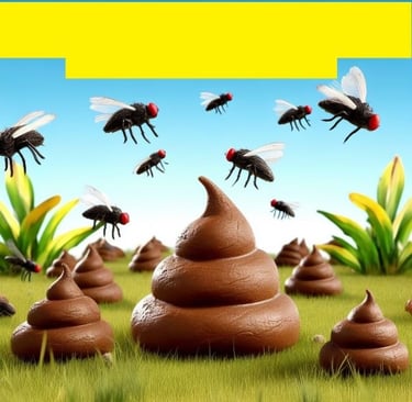 a pile of flies over a pile of poop