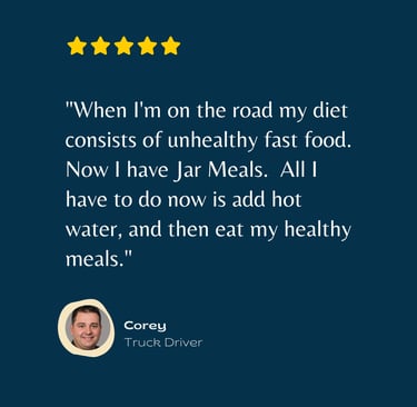 testimonial using freeze dried food in jar meals to eat healthier