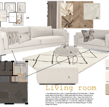 Styling plan, interior design, furniture plan