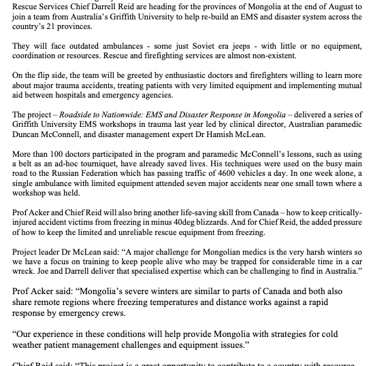 Media Release Document