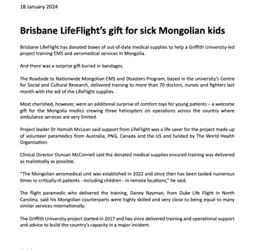 Media Release Document