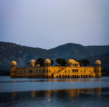 a large building with a large body of water