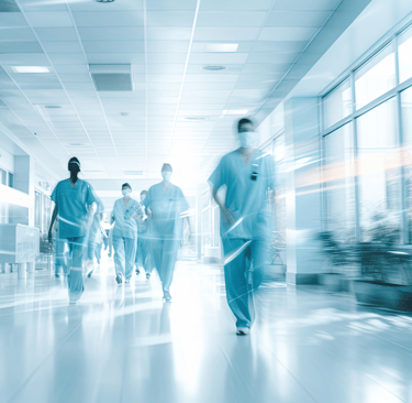 nursing students busy in clinical ward