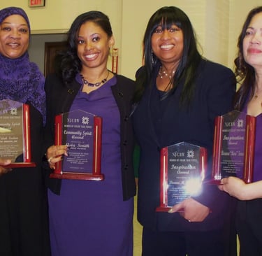 Davida Roze Women of Color Task Force Inspiration Award w Asia Smith, Sa'idah Sudan, Rosaura Torres