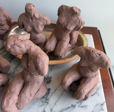 Ceramic figurines, figure sculpture nude women by Eve Hennessa artist