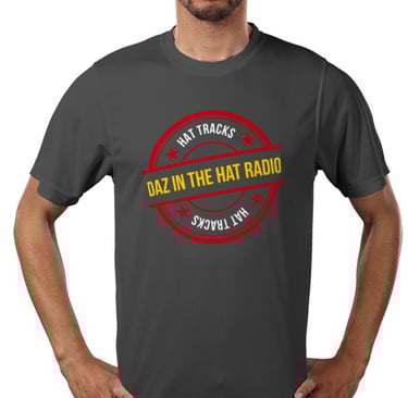 a man in a hat and a hat with a red circle with the words,