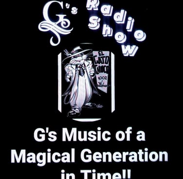 a sign that says g's radio show