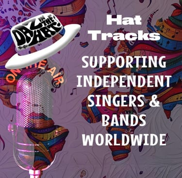 a microphone with a hat on top of it and a hat on top of a