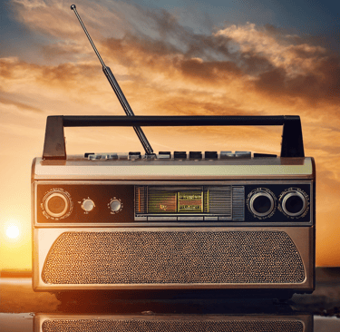 a radio - controlled radio with a radio in the foreground