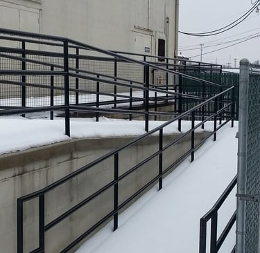 Handicap ramp railings