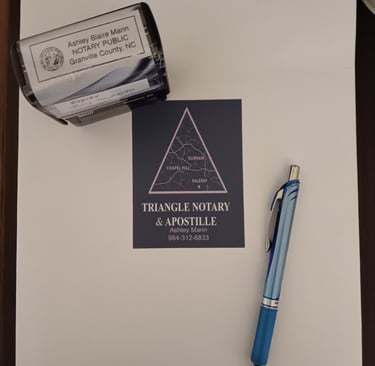 Documents prepared for apostille in NC