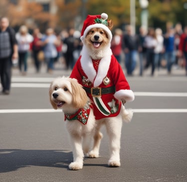 Pet Costume, dog dressed like Santa