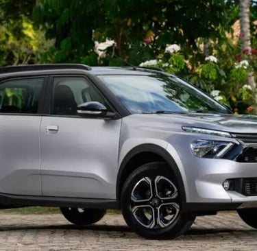 Suv da Citron na cor prata com lugares também tem opção de 7 lugares
