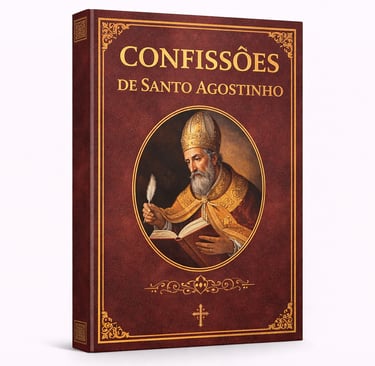 Portuguese edition of Confissões de Santo Agostinho featuring a classic portrait of Saint Augustine.
