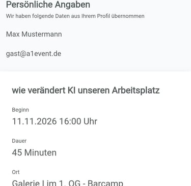 Workshop-Anmeldung Event-Helper