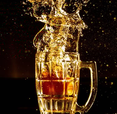 beer splashing around