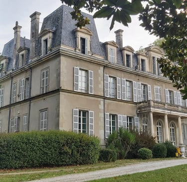 Renovated château in the south of France showcasing classical stone architecture