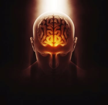 a man with a brain scang on his head