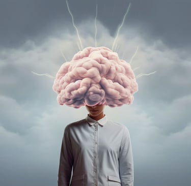 a woman with a cloud headdress 