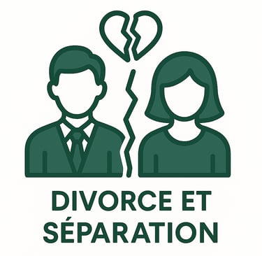 Icône illustrant le divorce et la séparation, utilisée sur le site d’Anna Junod, avocat en droit de 