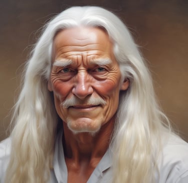 A small, round robot with a smooth white surface and blue accents operates a blue laptop on a sleek, floating platform. The robot has glowing eyes and an antenna on its head, with an 'AI' emblem on its front.