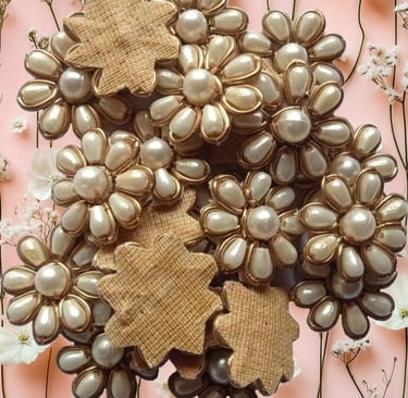 SYZ zardosi floral applique patch for designer wedding attire